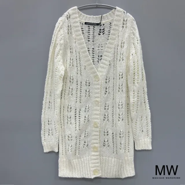 【MAGIQUE WARDROBE】開襟簍空針織長袖長版外套(2色)
