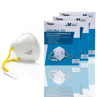 【Makrite凈舒式】SEKURA-511專業防護口罩3盒組｜15片/盒｜耳掛式｜氣閥款(N95、NIOSH)