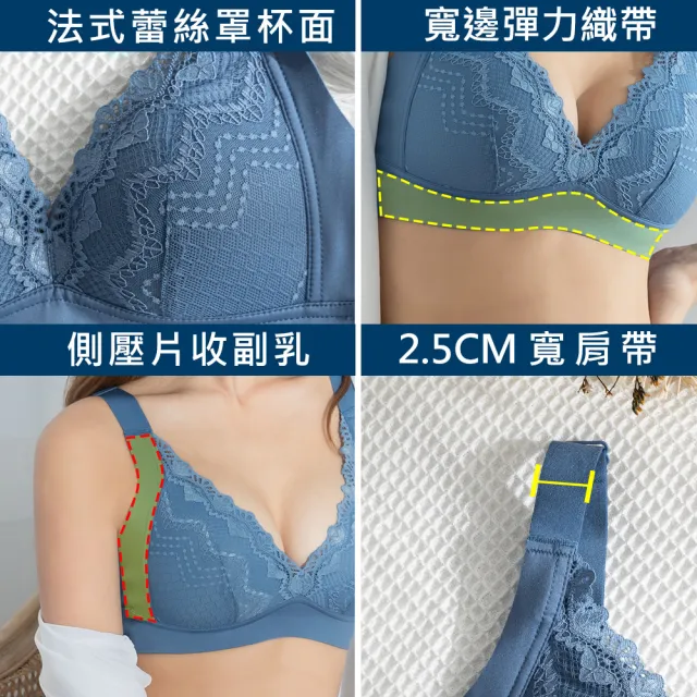 【尚芭蒂】3件組 4款任選 M-XXXL舒適無鋼圈集中美型爆乳內衣/ABCDE罩