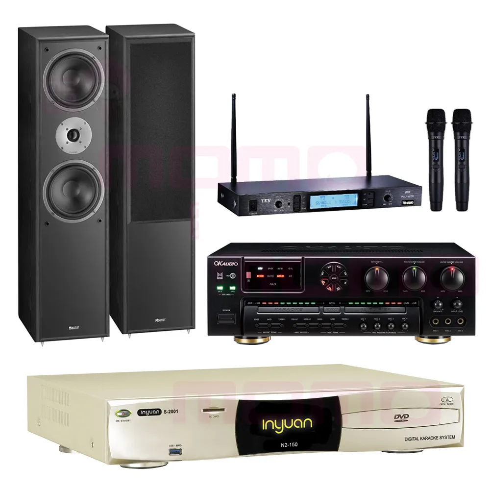 【音圓】N2-150+OKAUDIO AK-9+TEV TR-5600+Supreme 802(伴唱機4TB+擴大機+無線麥克風+喇叭)