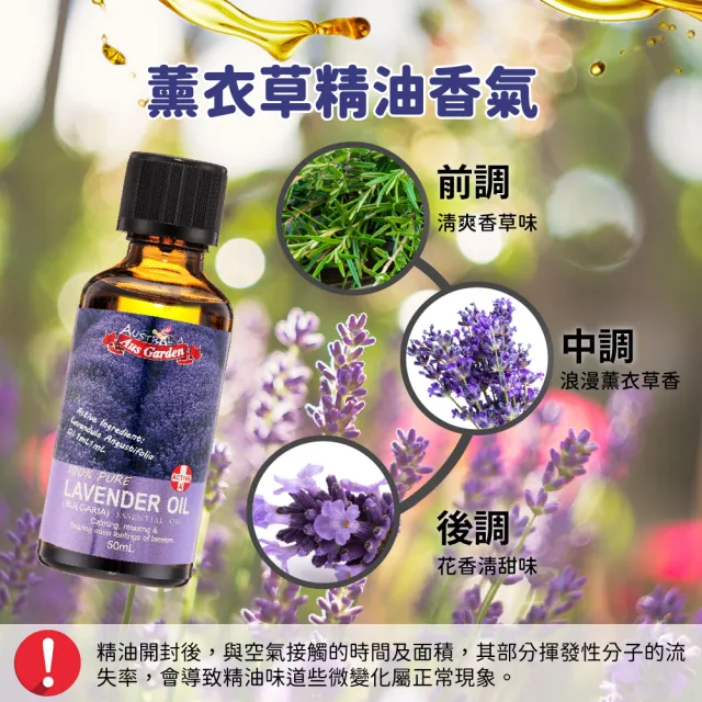 【Ausgarden 澳維花園】薰衣草精油『保加利亞』50mlX3入(暢銷人氣組合)