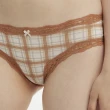 【Anden Hud】抗菌系列．蕾絲織帶中腰三角內褲(焦糖橘-野餐格)