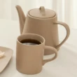 【YU Living 信歐傢居】北歐風陶瓷手工壓紋窯變釉馬克杯二件組 馬克杯 早餐咖啡杯 380ml(二件一組/2色)