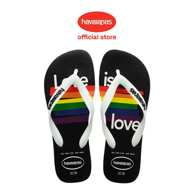 havaianas 哈瓦仕 拖鞋 男鞋 女鞋 夾腳拖鞋 巴西 平權系列 Top Pride 黑 4146673-0001U(哈瓦士)