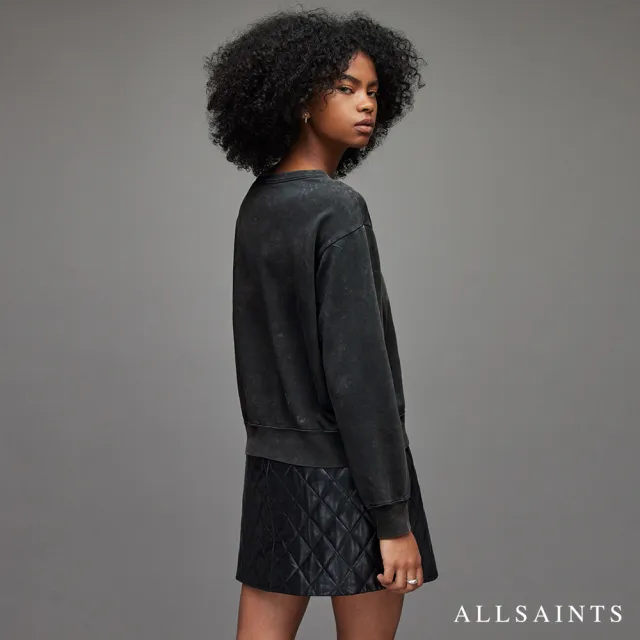 【ALLSAINTS】GEMINOS PIPPA 叛逆塗鴉長袖衛衣-水洗黑 WG057X(舒適版型)