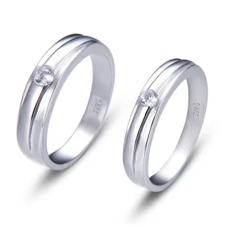 【925 STARS】純銀925戒指 情侶對戒/純銀925簡單愛極簡單鑽線條情侶款戒指(2款任選)