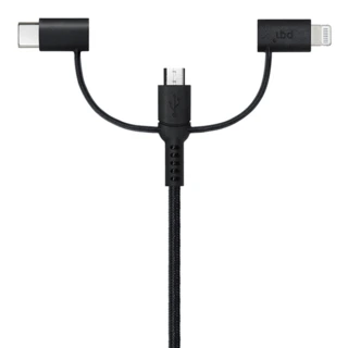 【PQI 勁永】i-Cable Multi-Plug 100cm 三合一多功能傳輸線(Lightning、Micro USB、USB-C)