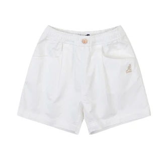 【KANGOL】韓國-KIDS 打摺抽繩短褲-白色(W22SC006WT)