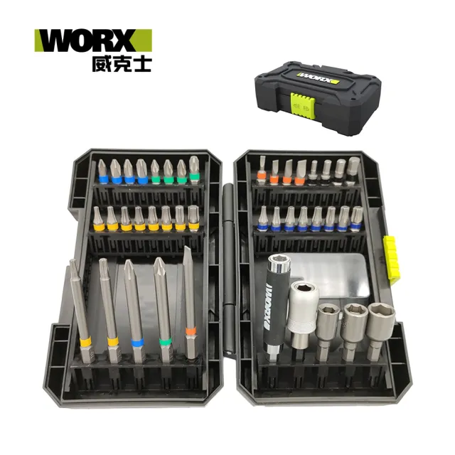 【WORX 威克士】12V鋰電震動電鑽+彩虹盒42件套組