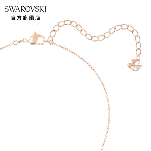 【SWAROVSKI 官方直營】Swarovski Sparkling Dance Triology 項鏈密鑲  白色  鍍玫瑰金色調 交換禮物