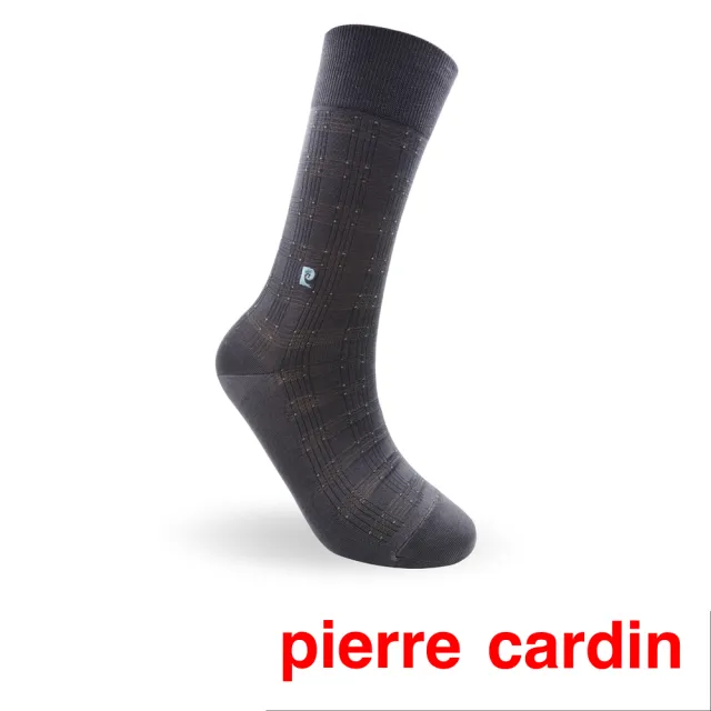 【pierre cardin 皮爾卡登】8雙組頂級絲光格紋雙紗紳士襪(禮盒/禮物/紳士襪/男襪/長襪)