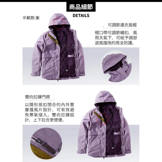 【The North Face】女 DryVent兩件式防水耐磨羽絨外套《黑》3VV1/防水外套(悠遊山水)