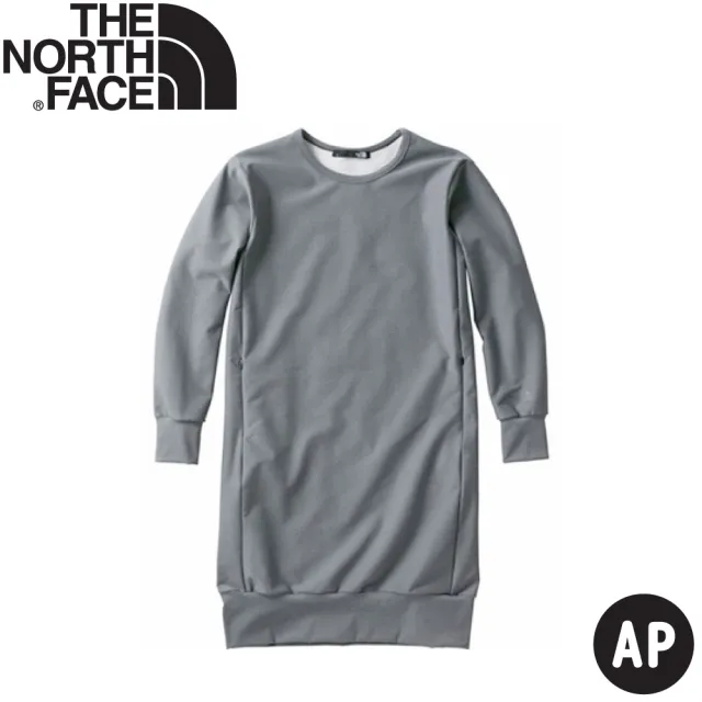 【The North Face】女 TRACTION ONEPIECE 保暖衣《灰》3VAG/圓領上衣/長版上衣(悠遊山水)