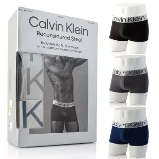 【Calvin Klein 凱文克萊】CK凱文克萊 男士低腰內褲 精緻舒適 短版彈性平口四角內褲 3色組(CK男生四角內褲)