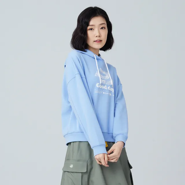 【BATIS 巴帝斯】大 LOGO 環保紗長袖帽 T - 女 - 三色(保暖、舒適)