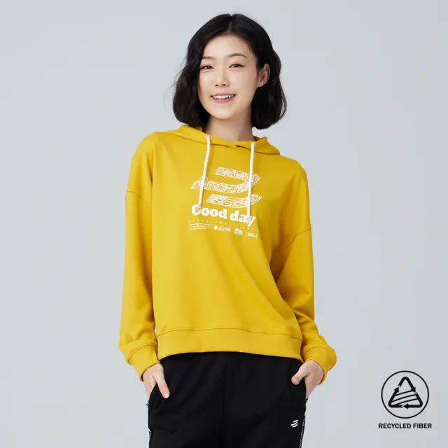 【BATIS 巴帝斯】大 LOGO 環保紗長袖帽 T - 女 - 三色(保暖、舒適)