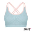【Mollifix 瑪莉菲絲】A++活力自在後交叉舒適BRA、瑜珈服、無鋼圈、運動內衣(淡藍+粉)