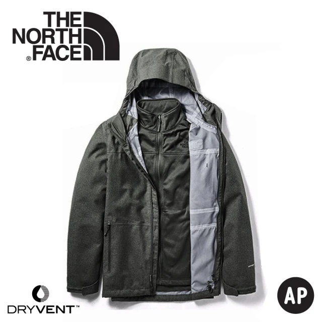 The North Face 男 兩件式DryVent防水刷毛保暖外套《黑》3VSI/防水外套(悠遊山水)