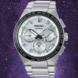 【SEIKO 精工】ASTRON GPS衛星對時 陶瓷錶圈 鈦金屬 太陽能腕錶 新年禮物(SSH117J1/5X53-0BV0S)