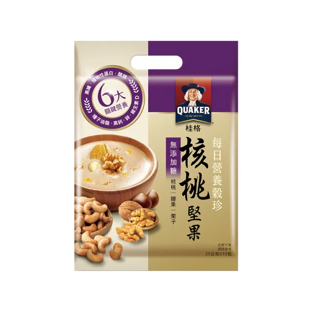 【QUAKER 桂格】每日營養穀珍麥片口味任選(黑穀珍寶/杏仁蓮子/穀麥全餐-無糖/核桃堅果-無糖/鮮蔬野菇)