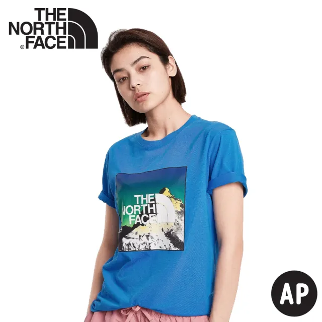 【The North Face】吸排短袖棉T恤《藍》4NDF/排汗快乾/運動衣/圓領衣/休閒衣(悠遊山水)