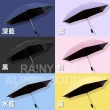 【好傘王】Mini蛋捲傘 質感黑把手 羽量輕 自動折傘不透光黑膠布(買1送1*/晴雨傘/防曬傘/折疊傘/抗UV)