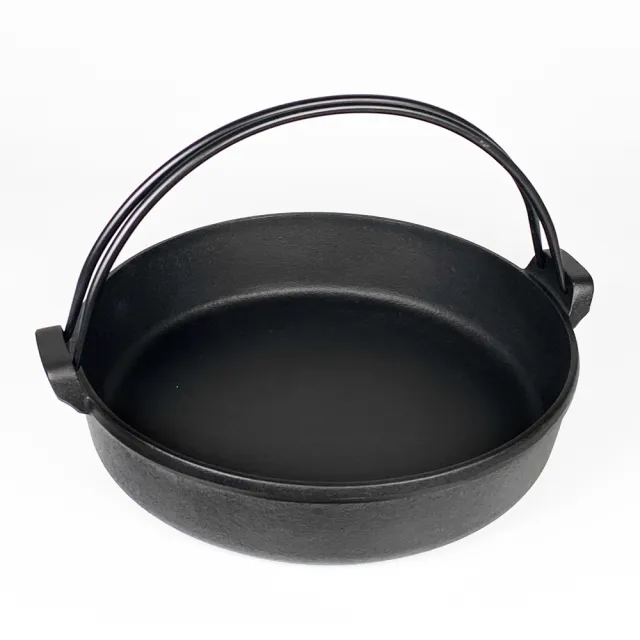 【福介商店】南部鐵器 日本鑄鐵鍋 IWACHU 岩鑄 提把鑄鐵壽喜燒 24cm IH爐可用鍋 平底鍋 提把鍋 煎餃