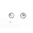 【COACH】鏤空圓圈玻璃鑽鑲嵌針式耳環(銀色)