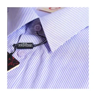 【CHINJUN/65系列】機能舒適襯衫-長袖短袖、紫色條紋、2150、s2150