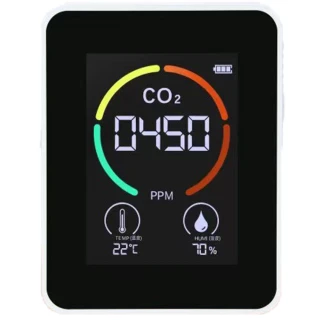 【健康生活】二氧化碳檢測儀-白(溫度計 濕度計 居家檢測 空氣監測儀 CO2濃度監測)