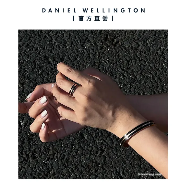 【Daniel Wellington】DW 戒指 Emalie Ring 經典雙色戒指 玫瑰金x黑(DW00400314)