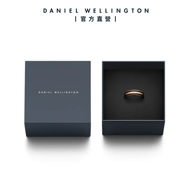 【Daniel Wellington】DW 戒指 Emalie Ring 經典雙色戒指 玫瑰金x黑(DW00400314)