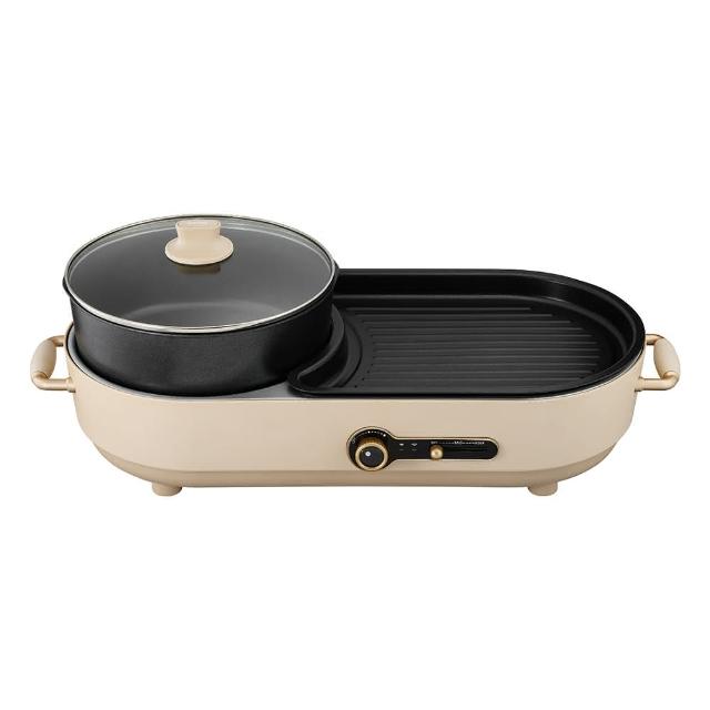 【KINYO】2.5L雙溫控火烤兩用爐/料理鍋/電火鍋/電烤盤(烤盤/火鍋兩用BP-092)