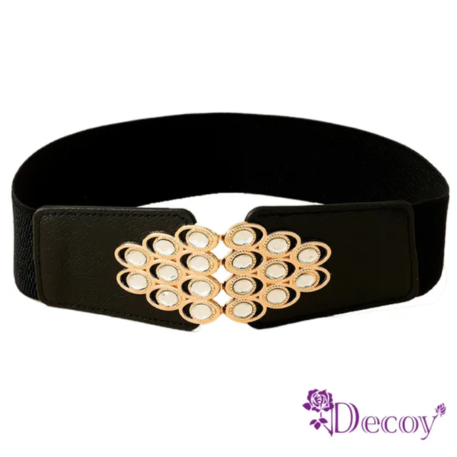 【Decoy】羽麟寶石＊彈性寬版皮革腰封