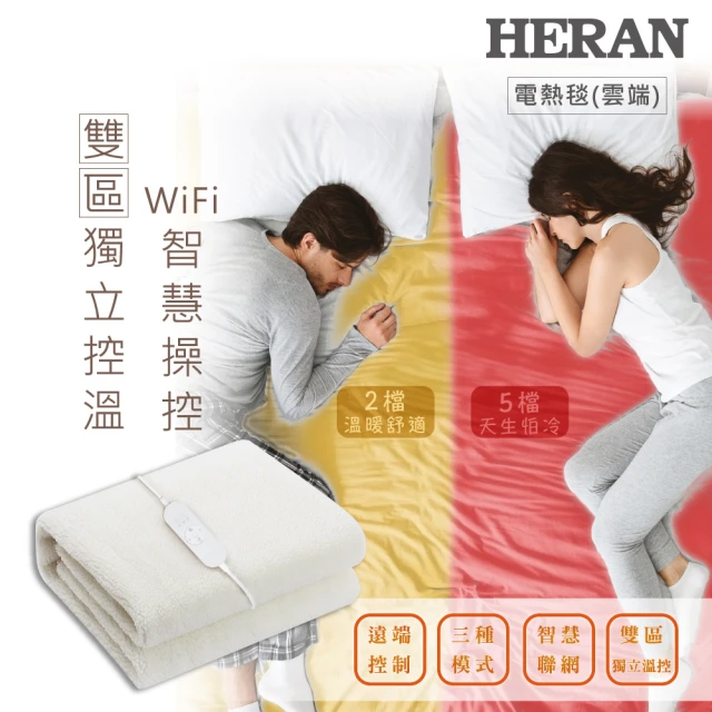 【HERAN 禾聯】WIFI智能恆溫雙人電熱毯(HEB-12NB05W)