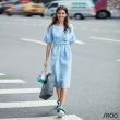 【iROO】蝴蝶結女人設計短袖洋裝