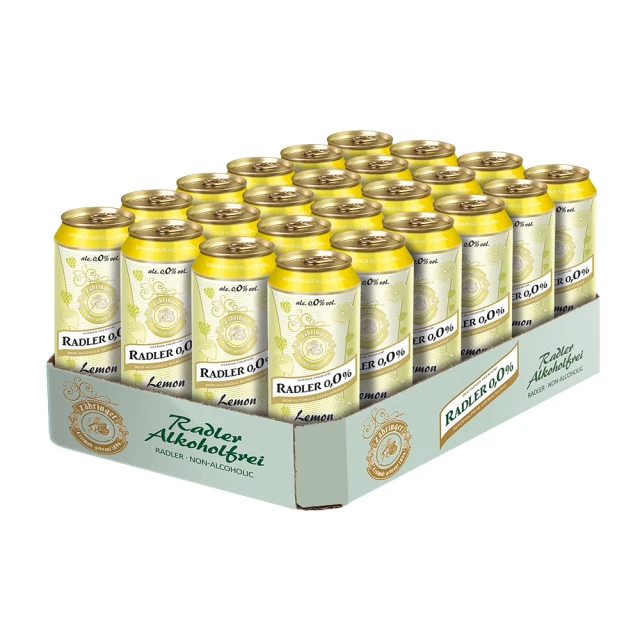 【Radler 萊德】德國無酒精啤酒Radler 0.0% 萊德無酒精啤酒風味飲_檸檬(500ml*24入)