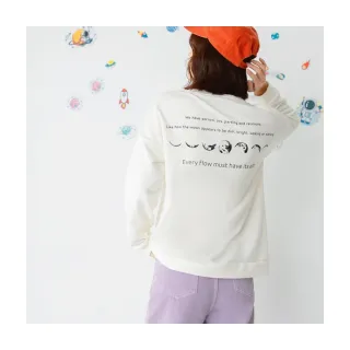 【OB 嚴選】背後太空卡通印花圓領長袖上衣 《KG1446》
