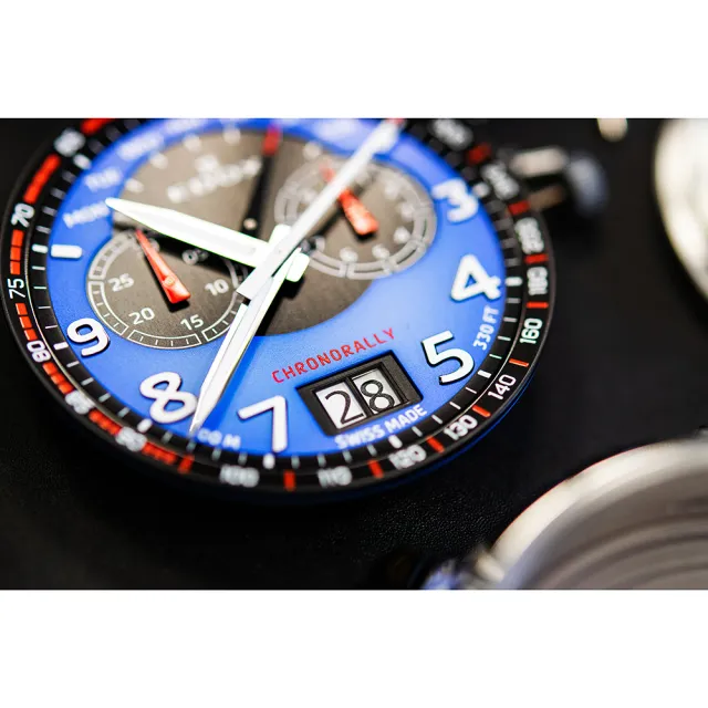 【EDOX 伊度】限量賽車錶 BMW M MOTOSPORT  賽車計時石英錶/48mm 雙11 優惠(E38001.TINR.BUDN)