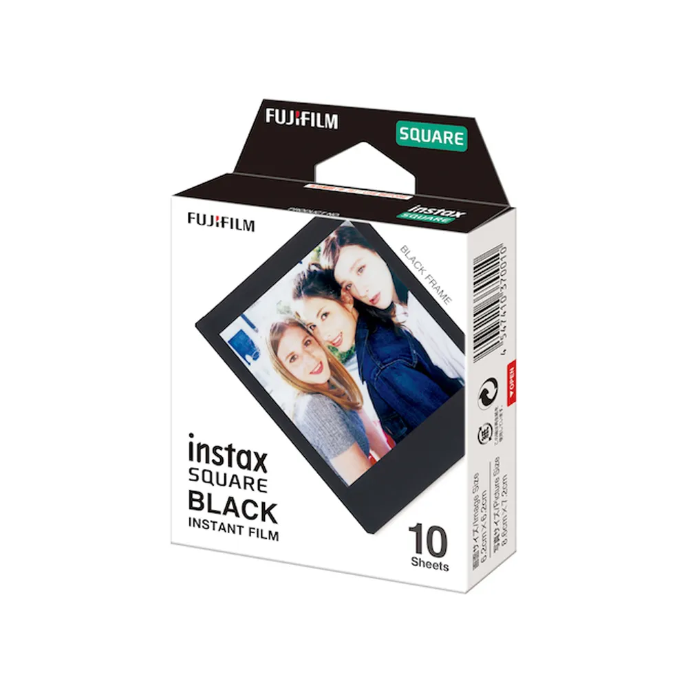 【FUJIFILM 富士】拍立得底片-黑邊方型 BLACK(2入組)