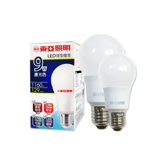 【東亞照明】LED 9W 高光效 CNS認證  球泡 燈泡 12入組(LED 9W 燈泡 球泡  黃光 白光)