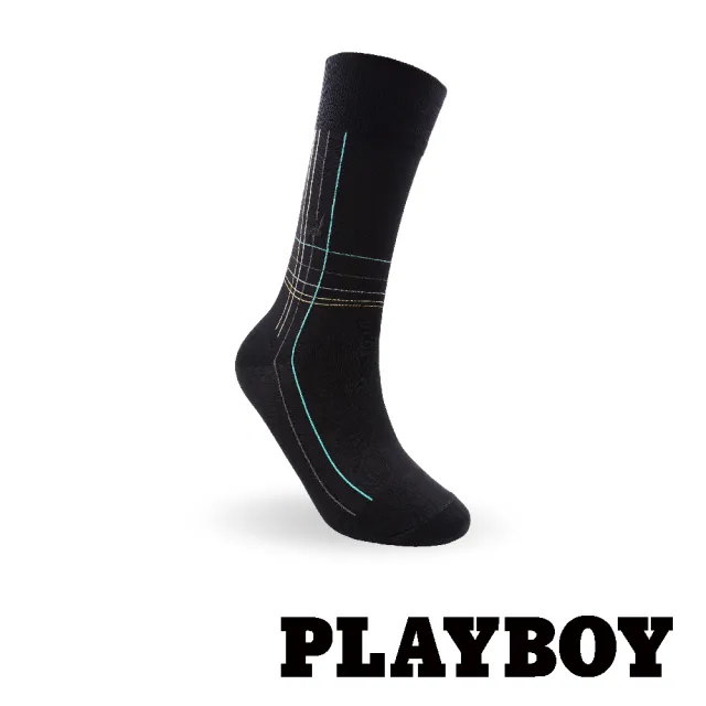 【PLAYBOY】8雙組格紋絲光紳士襪(禮盒/禮物/紳士襪/長襪/男襪)