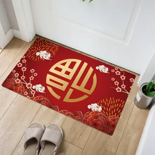 【半島良品】新春福到/皮革地墊防油防水防滑_45x75cm(減壓墊 舒壓墊 坐墊 踏墊 野餐墊)