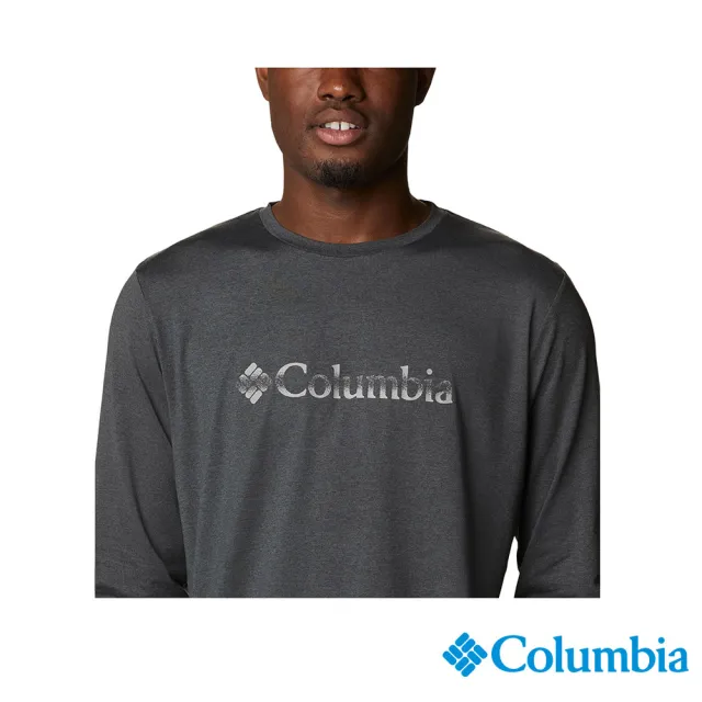 【Columbia 哥倫比亞 官方旗艦】男款- Omni-Shade UPF50快排長袖上-深灰(UAE37400DY/GF)