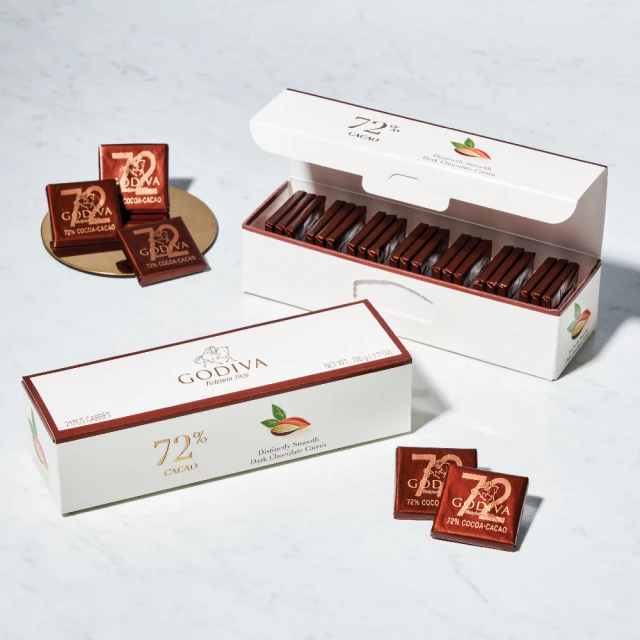 【GODIVA】片裝72%黑巧克力禮盒21片裝(二件組)