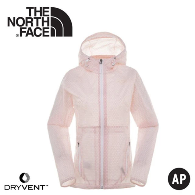 The North Face 女 DryVent防風防水連帽外套《粉白》3CHS/夾克/風雨衣/休閒外套(悠遊山水)