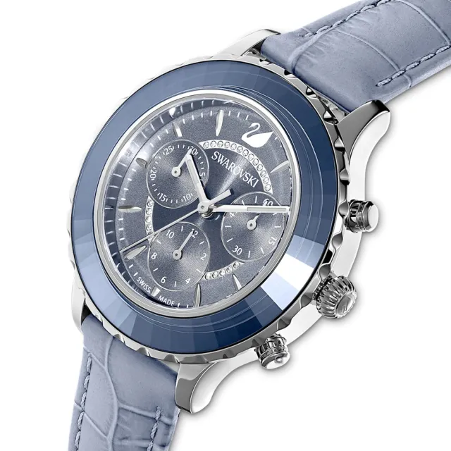 【SWAROVSKI 施華洛世奇】Octea Lux Chrono 冰川藍時尚計時腕錶(5580600)