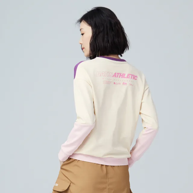 【BATIS 巴帝斯】玩色拼接大學 T - 女 - 二色(保暖、舒適)