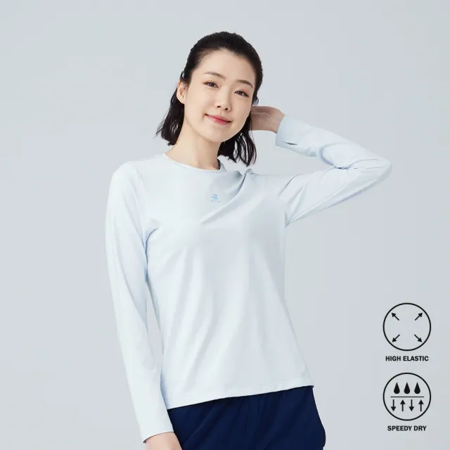 【BATIS 巴帝斯】網布拼接速乾長袖上衣 - 女 - 二色(吸濕排汗、高彈力)