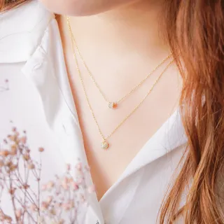 【Ficelle】K金 鋯石 優雅著迷 · 乘載項鍊(輕珠寶 天然石 磁場 開運 設計款 手工製作)